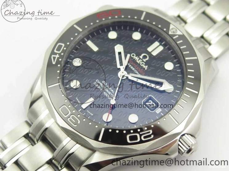 0424 Seamaster 300M Chronometer SS “007” Limited Edition OMF 1:1 Best Edition on SS Bracelet A2824 (Black Balance Wheel) V Seasonal 7952